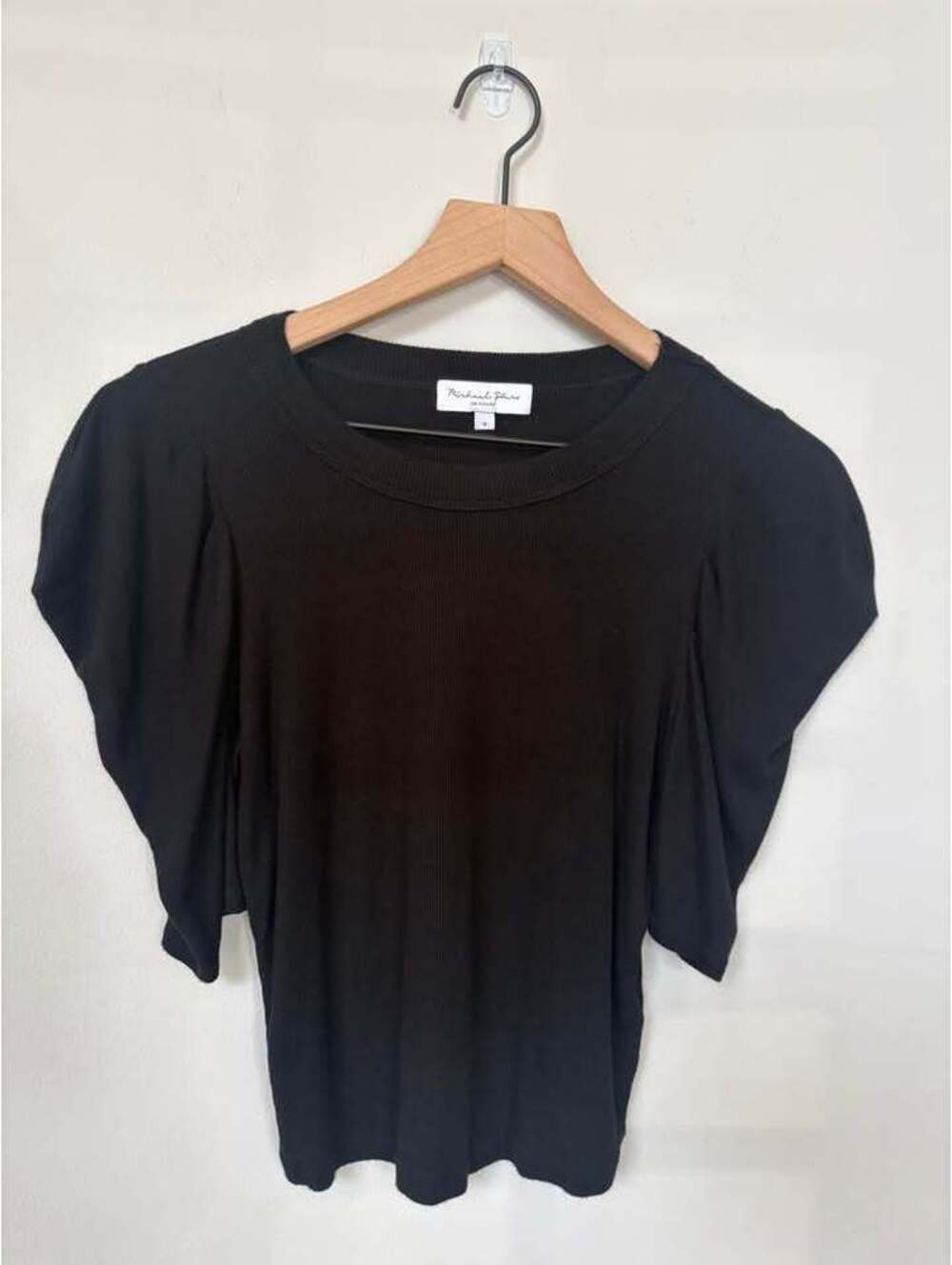 Michael Stars Ribbed Puff Sleeve Top
